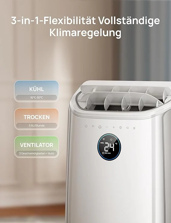 Climatiseur portable DREO 12000 BTU (3 en 1 : refroidissement, ventilation et déshumidification) – Image 3