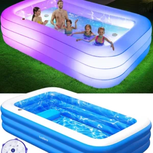 Piscine gonflable Luxfero pour adultes avec siège et éclairage intégré