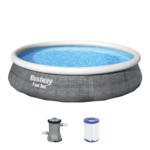 Piscine hors sol Bestway Fast Set, ronde, gris ardoise, Ø 396 cm x 84 cm