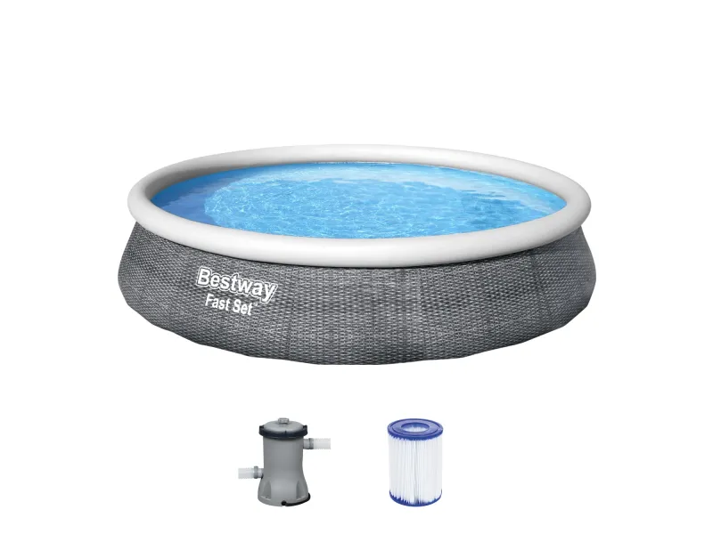Piscine hors sol Bestway Fast Set, ronde, gris ardoise, Ø 396 cm x 84 cm