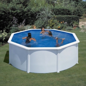 Piscine Gre Tôle d'acier circulaire Fidji Blanc