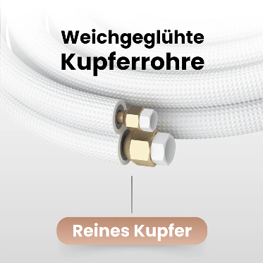 Kältebringer® 1-15 m Conduite de réfrigérant 1/4« + 1/2 » Kit de montage pour climatiseur split (5 fils) – Image 5